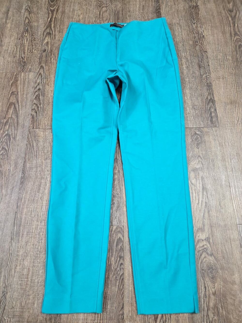 Crosby Springfield Pull-on Crop Pants Womens 6 Teal Green Cotton Stretch
